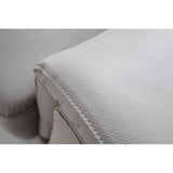 Miliboo canapé Cuir Design 3 Places avec têtières Relax Gris Nevada - Cuir de Buffle