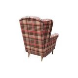 E-MEUBLES Fauteuil pour Le Salon la Chambre à Coucher Pieds en Bois Tissu au Touche agreable SILABELLA (Bleu Marine)