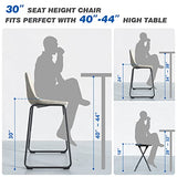 RFIVER Lot de 2 Tabouret de Bar, Chaise de Salle à Manger de Style Vintage Confortable avec Siège en Cuir PU et Base en Métal Robuste pour Cuisine Salon, Beige