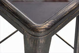 CLP Lot De 4 Tabourets De Bar Joshua I Tabouret De Bar Industriel Empilable Et Robuste I Repose-Pieds Structure A 4 Pieds I Hauteur Siège 77 cm, Couleur:Noir/Or