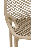 CLP Lot De 2 Tabourets de Bar Air en Plastique I Chaise Haute Intérieur Extérieur avec Dossier Et Repos-Pieds, Couleur:Boue