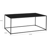 IDMarket - Table Basse Davis 113 cm en métal Noir Mat Design Industriel