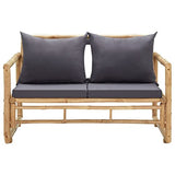 vidaXL Banc de Jardin avec Coussins Meuble d'Extérieur Banc de Patio Meuble de Jardin Banc de Terrasse Banc d'Arrière-Cour 115 cm Bambou