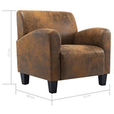 Festnight Chaise Fauteuil Bureau Fauteuil de Salon Similicuir Daim Marron