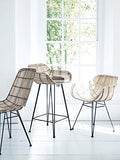 Meubletmoi Lot de 2 Fauteuils en rotin Naturel piétement en métal Noir - Style Exotique Ethnique bohème Chic - Ibiza