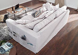 MASSIVMOEBEL24.DE Canapé Profondeur XXL 240x144x95cm (Blanc) - Hampton