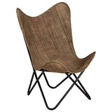 Festnight Chaise Papillon Fauteuil Papillon en Toile pour Salon Taupe