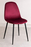 Stylez Chaise Confort en Velours Bordeaux