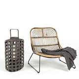 DECOCLICO Fauteuil Bas en rotin Moka