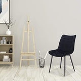 WOLTU BH142sz-2 Chaise de Salle à Manger Lot de 2 Chaise de Cuisine Assise rembourrée en Velours Pieds en métal Stable,Noir