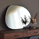Gozos Denia Miroir Murale | Asymétrique Miroir | Objet Décoratif pour Les Murs | Idéal comme Objet de Décoration en Salon, Salle de Bain, Miroir Maquillage | 75 x 55 x cm