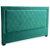 Menzzo Meghan Tête de lit, Velours, Vert, 186