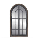 Miroir Fenêtre en Bois Fer Métal Campagne Industriel 110 cm