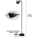 Depuley Lampadaire en Métal Fer, Noir Mat Lampadaire sur Pied Rétro Flexible de Bureau et Salon, Design Classique et Nostalgique，Lumière chaude,Métal noir, Ampoule E14 3000k.（Amouple Incluse）