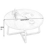 Table basse industrielle ronde – Tables basses pour le salon, table à thé moderne de loisirs, table centrale pour le salon, salle à manger, tables gigognes pour les petits espaces (couleur : noyer,