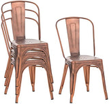 Chaise Empilable Au Design Industriel Benedikt I Siège Original en Métal avec Dossier Haut I Pieds avec Patins De Protection I Assise 46 cm, Couleur:cuivre