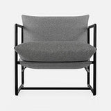 ZINUS Aidan Fauteuil d’exception style suspendu,Fauteuil avec structure en métal et coussins remplis de flocons de mousse, Montage facile sans outils,Fauteuil livré dans une boîte compacte, Gris clair