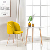JIASEN - Fauteuil de salle à manger en velours 2 pièces avec pieds en métal tapissés pour chambre à coucher, salle de séjour, chaise de baignoire temporaire de cuisine (jaune)