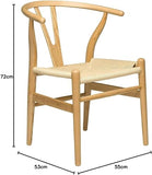 AMAZWI Moderne Chaise Salle Manger Bois Naturel,Réplique Chaise Wishbone,Chaise Latérale Élégante Chaises à Manger