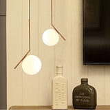 MZStech Moderne Mode Suspension Lampe Fer Verre LED Luminaire Suspension Boule Verre Vec Du Métal Doré (30CM)