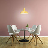 Relaxdays Suspension luminaire abat-jour en métal avec couleur tendance HxlxP: 116 x 36 x 36 cm lampe style industriel hauteur réglable, jaune