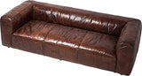Kare Cubetto Canapé, Bois partiel, MDF, Cuir Marron, 3- Sitzer