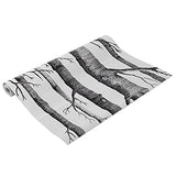 Wanjorlay Papier Peint Arbre de Bouleau Blanc Noir pour Chambre à Coucher Design Moderne Papier Peint Rouleau Papier Peint Bois ForêT Rustique
