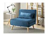 Vente-unique - Fauteuil Convertible POSIO en Tissu - Bleu