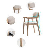 Bois Massif Chaises de Salle à Manger avec accoudoirs Fauteuil Vintage Vintage Dossier Souple et siège rembourré Salon Salon Cuisine Couverture Amovible et Lavable