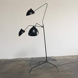Nordic Araignée Serge Mouille Lampadaire Modeling Lampadaire Chambre Simple Industriel Salon LED Sol Luminaire (Body Color : Black, Lampshade Color : 3 Heads Floor Black)