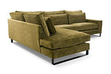 Siblo Canapé d'angle avec Coussins 90x310x224 cm - CORBLACK Collection - Elégant Canape 4 Places - Meubles de Salon - Confortable Canapé - Vert - Côté Gauche