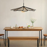 EIOFLVG Art Moderne Pétale Rotin Suspensions Suspendues À La Main Tissé Suspension Suspension Lampe Salon Chambre en Osier Suspension Lampe Réglable Suspension Fil Lustre