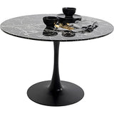 Table Schickeria 110cm Effet marbre Noir Kare Design