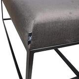 Damiware Couchy | Banc Design pour Salle à Manger, la Cuisine ou Le Couloir, Banquette d'Entrée | Longueur 121 cm | Velours et Pieds en métal (Gris)