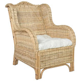 vidaXL Canapé avec Coussin Fauteuil de Salon Chaise de Canapé Salle de Séjour Maison Intérieur Chambre à Coucher Rotin Naturel et Lin