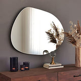 Gozos Denia Miroir Murale | Asymétrique Miroir | Objet Décoratif pour Les Murs | Idéal comme Objet de Décoration en Salon, Salle de Bain, Miroir Maquillage | 75 x 55 x cm