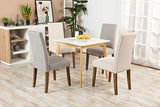 FURNITURE-R France Currency Square Top 80 Table Salle à Manger, Bois, Blanc-80-carré, 808075cm