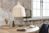 LIFA LIVING Abat Jour en rotin pour lampadaire, Abat-Jour en Osier pour Suspension, Plafonnier tissée à la Main Design scandinave, Luminaire pour Salle à Manger, Douille E27