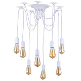 Blanc 8 Lumières Lustre Rétro Lustre Lustre Lustre Lustre Industriel Loft Encastré Montage Plafond Luminaire...