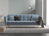MICADONI - Canapé Convertible Mulli - 3 Places - Velours - Bleu Clair