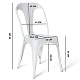 IDMarket - Lot de 2 chaises Leny métal Blanc Brillant empilable pour Salle à Manger