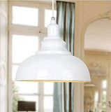 PETITES ECREVISSES Vintage Suspension Luminaire Industrielle E27 Ø29cm,Rétro Métal Lustre Abat-jour Lampe Plafonnier Eclairage Installation (Blanc)