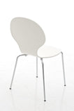 CLP Lot de 4 Chaises Empilables Robustes Diego, Chaises Empilables en Bois avec Dossier, Siège Confortable en Forme Ergonomique, Hauteur Assise 45 cm, Charge Max/Chaise 120 kg, 12 Couleurs: Blanc