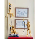 FErolan Lumière de Table Moderne, Lampe de Bureau de Singe, Résine Assis d'éclairage de Singe pour Le Salon, Chambre, Bureau, dortoir Universitaire,d'or,Without Light