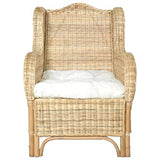 vidaXL Canapé avec Coussin Fauteuil de Salon Chaise de Canapé Salle de Séjour Maison Intérieur Chambre à Coucher Rotin Naturel et Lin
