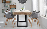 Damiware Romeo Lot de 2 chaises avec accoudoirs Tendance rétro - Salle a Manger (Gris)
