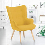 IDMarket - Fauteuil scandinave Ivar en Tissu Jaune