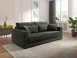 Vente-unique - Canapé 3 Places en Tissu Bouclette Gris Anthracite MONDOVI