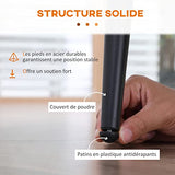 HOMCOM Lot de 2 chaises de Salle à Manger en Tissu et piètement Acier - Assise enveloppante - Gris foncé