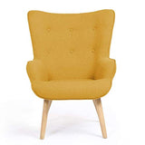IDMarket - Fauteuil scandinave Ivar en Tissu Jaune